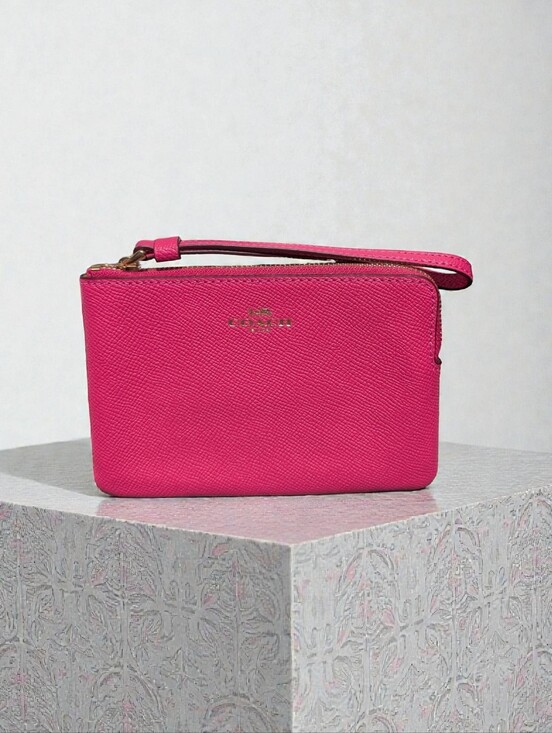 Coach Handbags - Coach Corner Zip Wristlet Wallet In Confetti Pink (NWT)